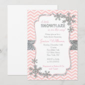 Snowflake Winter Baby Shower Invitaties Kaart (Voorkant / Achterkant)