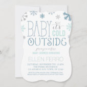Snowflake Winter Baby shower Invitation Kaart (Voorkant)