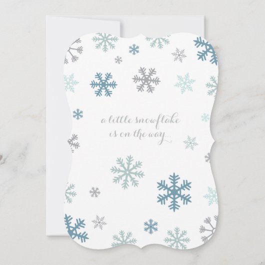 Snowflake Winter Baby shower Invitation Kaart (Achterkant)