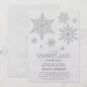 Snowflake Winter Baby shower Invitation Kaart (Voorkant / Achterkant)