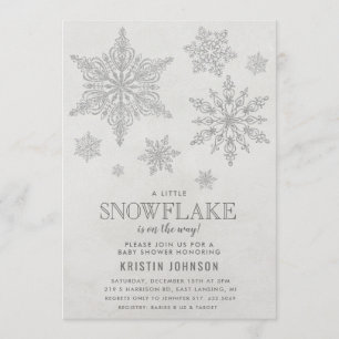 Snowflake Winter Baby shower Invitation Kaart