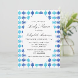 Snowflake Winter Baby shower Kaart
