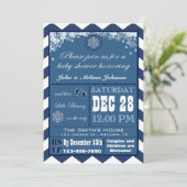 Snowflake Winter Baby shower Kaart (Staand voorkant)