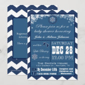 Snowflake Winter Baby shower Kaart (Voorkant / Achterkant)