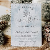 Snowflake Winter Baby shower Kaart