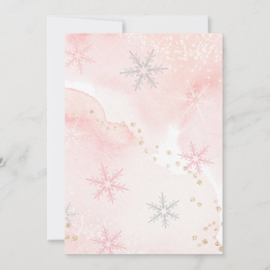 Snowflake Winter Baby shower Kaart (Achterkant)