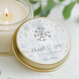 Snowflake Winter Baby shower Ronde Sticker