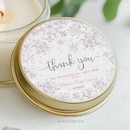 Snowflake Winter Baby shower Ronde Sticker