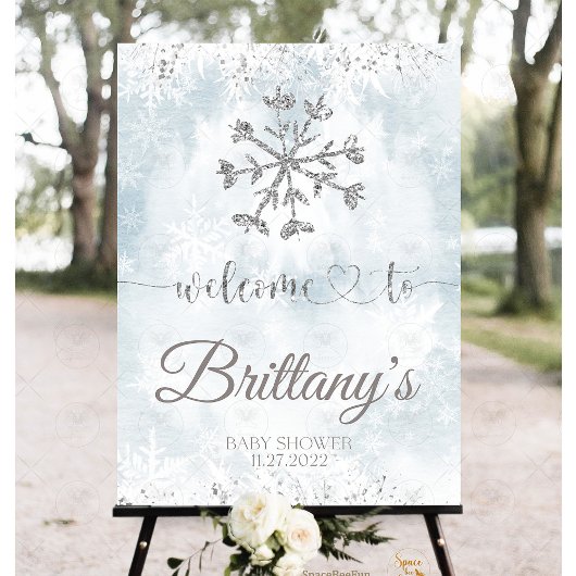 Snowflake Winter Baby shower Servet