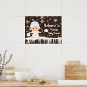Snowflake Winter Baby shower Sign. Poster (Keuken)