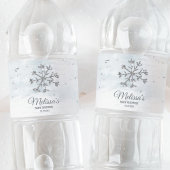 Snowflake Winter Baby shower Waterfles Etiket