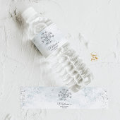Snowflake Winter Baby shower Waterfles Etiket