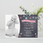 Snowflake Winter Birthday Invitations Kaart (Staand voorkant)