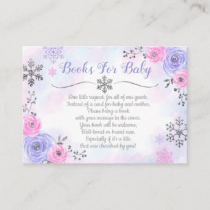 Snowflake Winter Book Request Card Books for Baby Informatiekaartje