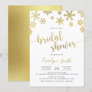 Snowflake Winter Bridal Shower Kaart