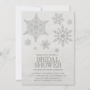 Snowflake Winter Bridal Shower Kaart