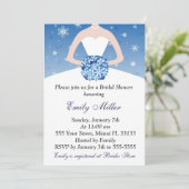Snowflake Winter Bridal Shower Kaart (Staand voorkant)
