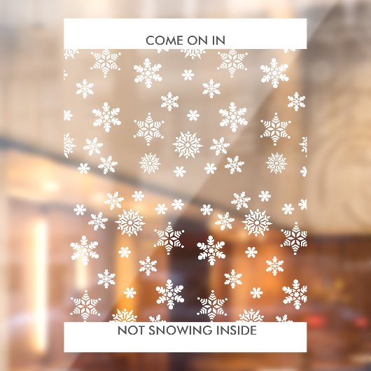 Snowflake Winter Business of Home Entry 8x11 & Up Raamsticker (Vel 2)