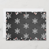Snowflake Winter Chalkboard 1st Birthday Foto Bedankkaart (Achterkant)