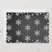 Snowflake Winter Chalkboard 1st Birthday Foto Kaart (Achterkant)