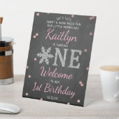 Snowflake Winter Chalkboard 1st Birthday Welkom Reclamebord Met Voetstuk (Insitu)