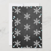 Snowflake Winter Chalkboard 1ste verjaardag Bedankkaart (Achterkant)