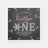 Snowflake Winter Chalkboard 1ste verjaardag Servet (Voorkant)