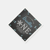 Snowflake Winter Chalkboard 1ste verjaardag Servet (Hoek)