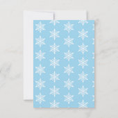 Snowflake Winter Chalkboard Blue Boys Baby shower Kaart (Achterkant)