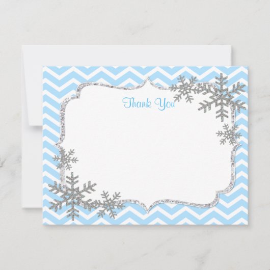 Snowflake Winter Dank je kaarten Notitiekaartje (Voorkant)