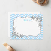 Snowflake Winter Dank je kaarten Notitiekaartje (Voorkant / Achterkant in situ)