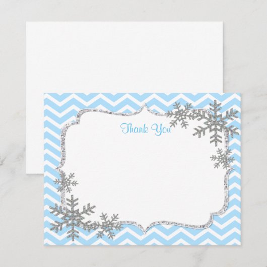 Snowflake Winter Dank je kaarten Notitiekaartje (Voorkant / Achterkant)