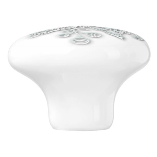 Snowflake Winter Decor Modern Ceramic Knob. Keramische Knop (Zijkant)