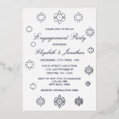 Snowflake Winter Engagement Party Folie Uitnodiging (Voorkant)