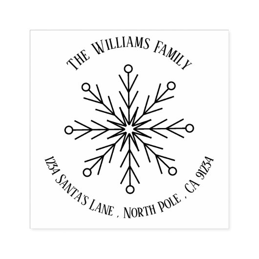 Snowflake Winter Familie Rubber Stamp Rubberstempel (Afrduk)
