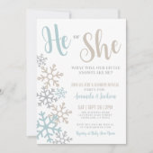 Snowflake Winter Geslacht Onthulling Kaart (Voorkant)