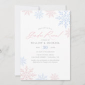 Snowflake Winter Geslacht Onthulling Kaart (Voorkant)