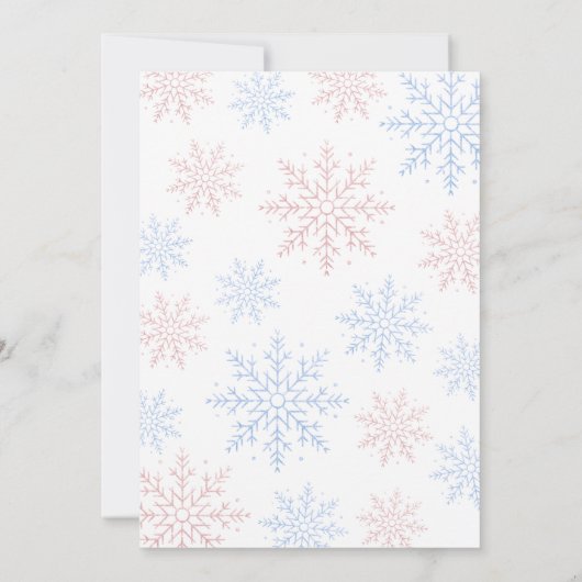 Snowflake Winter Geslacht Onthulling Kaart (Achterkant)