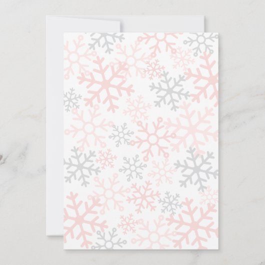 Snowflake Winter Girl Baby shower Kaart (Achterkant)