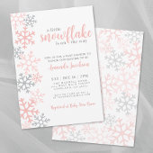 Snowflake Winter Girl Baby shower Kaart