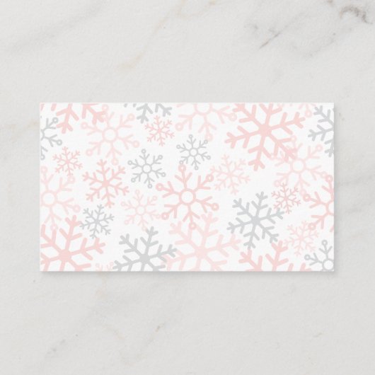 Snowflake Winter Girl Books For Baby Shower Informatiekaartje (Achterkant)