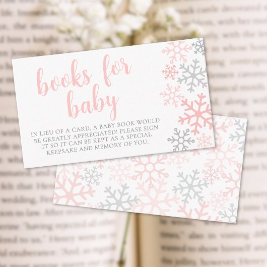 Snowflake Winter Girl Books For Baby Shower Informatiekaartje