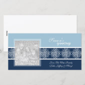 Snowflake Winter Holiday Fotokaarten Feestdagenkaart (Voorkant / Achterkant)