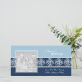 Snowflake Winter Holiday Fotokaarten Feestdagenkaart (Staand voorkant)