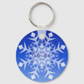Snowflake Winter Holiday Kerstmis Sleutelhanger (Voorkant)
