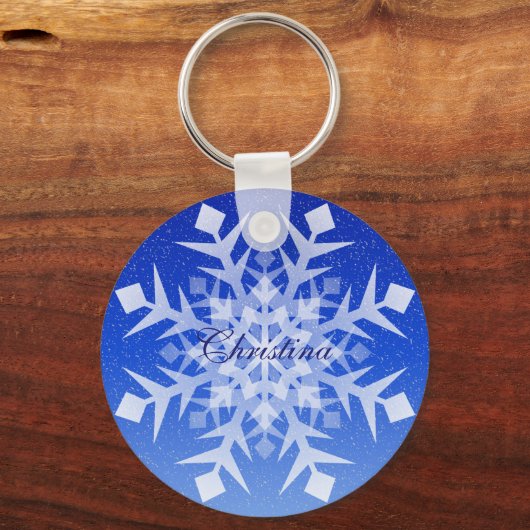 Snowflake Winter Holiday Kerstmis Sleutelhanger (Voorkant)