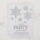 Snowflake Winter Holiday Party Uitnodiging (Voorkant / Achterkant)
