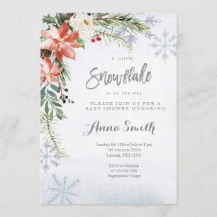 Snowflake Winter is onderweg naar baby shower Kaart