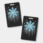 Snowflake Winter Kerstmis Badge (Voor- en achterkant)