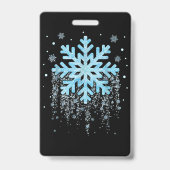 Snowflake Winter Kerstmis Badge (Achterkant)